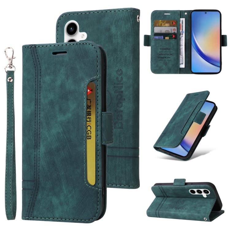 For Samsung Galaxy A35 5G BETOPNICE Dual-side Buckle Leather Phone Case(Green)