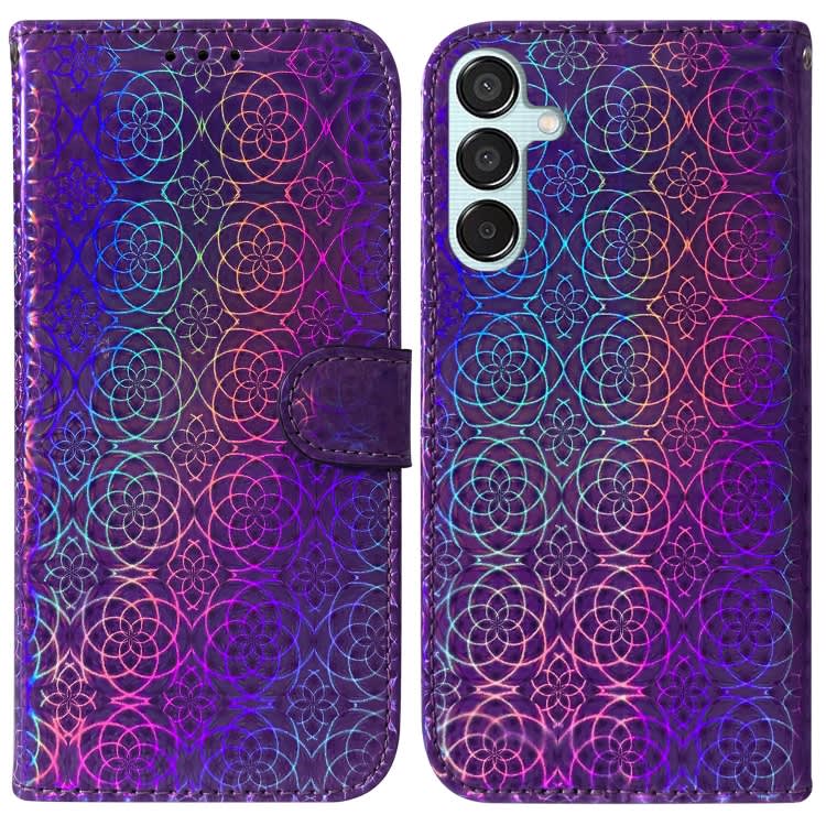 For Samsung Galaxy M15/F15 Colorful Magnetic Buckle Leather Phone Case(Purple)