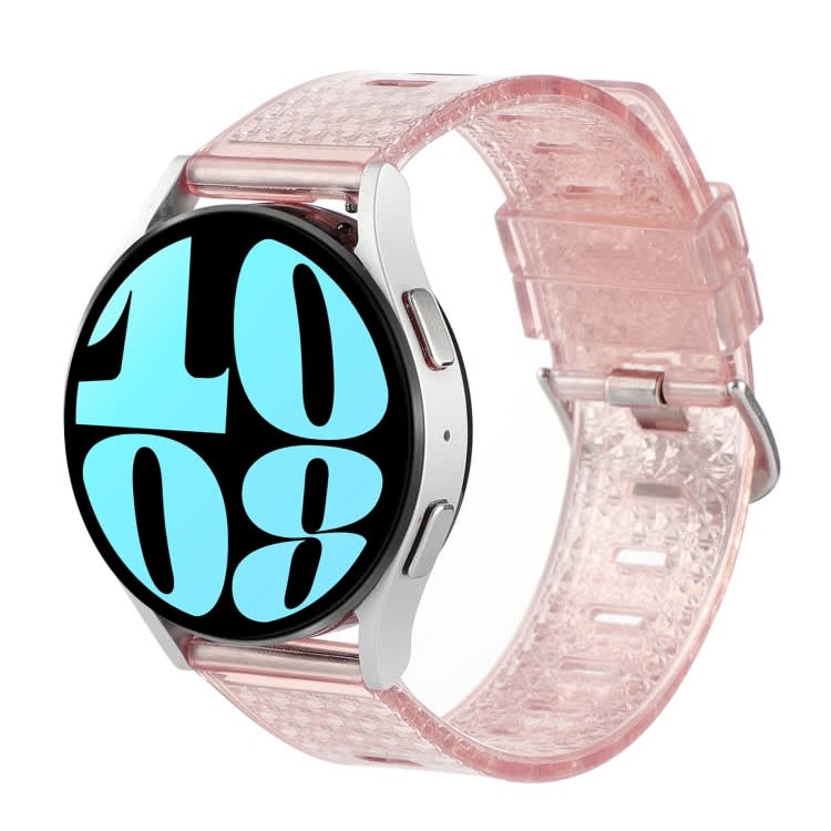 For Samsung Galaxy Watch 6 / 6 Classic Transparent Shiny Diamond TPU Watch Band(Pink)