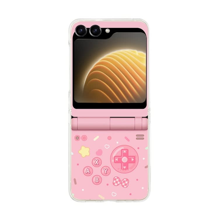 For Samsung Galaxy Z Flip6 5G Painted Pattern PC Transparent Folding Phone Case(Z115 Pink Game Mach