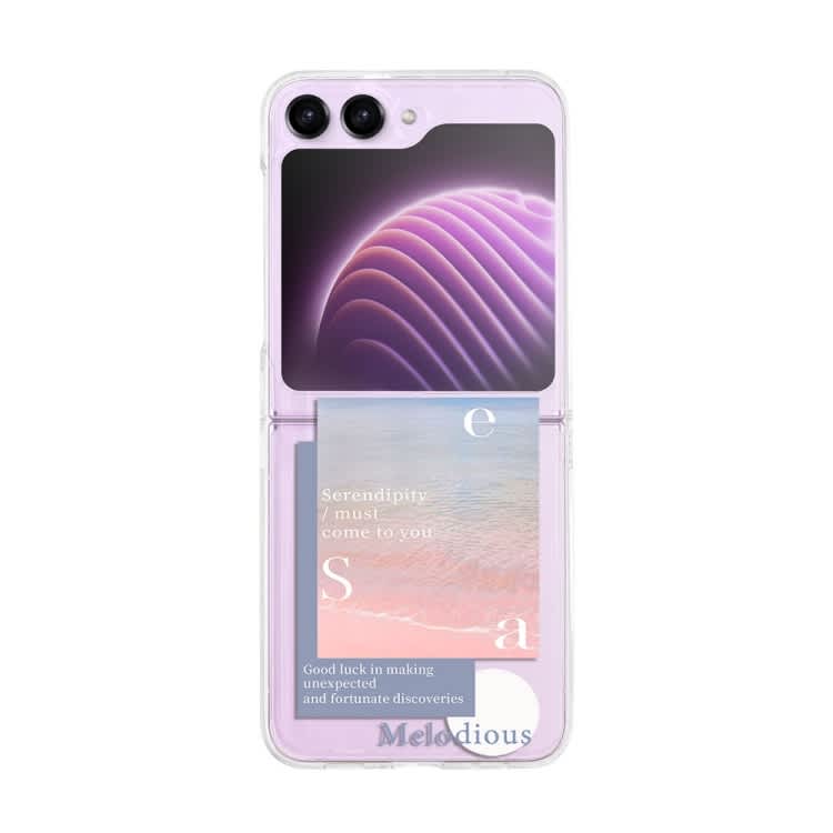 For Samsung Galaxy Z Flip6 5G Painted Pattern PC Transparent Folding Phone Case(Z98 Pink Sea)