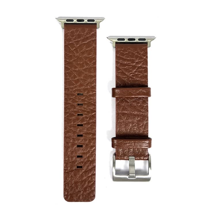 For Apple Watch 8 41mm Buffalo Leather Watch Band(Brown)