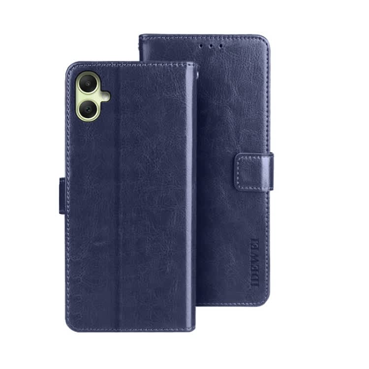 For Samsung Galaxy A05 4G idewei Crazy Horse Texture Leather Phone Case(Blue)