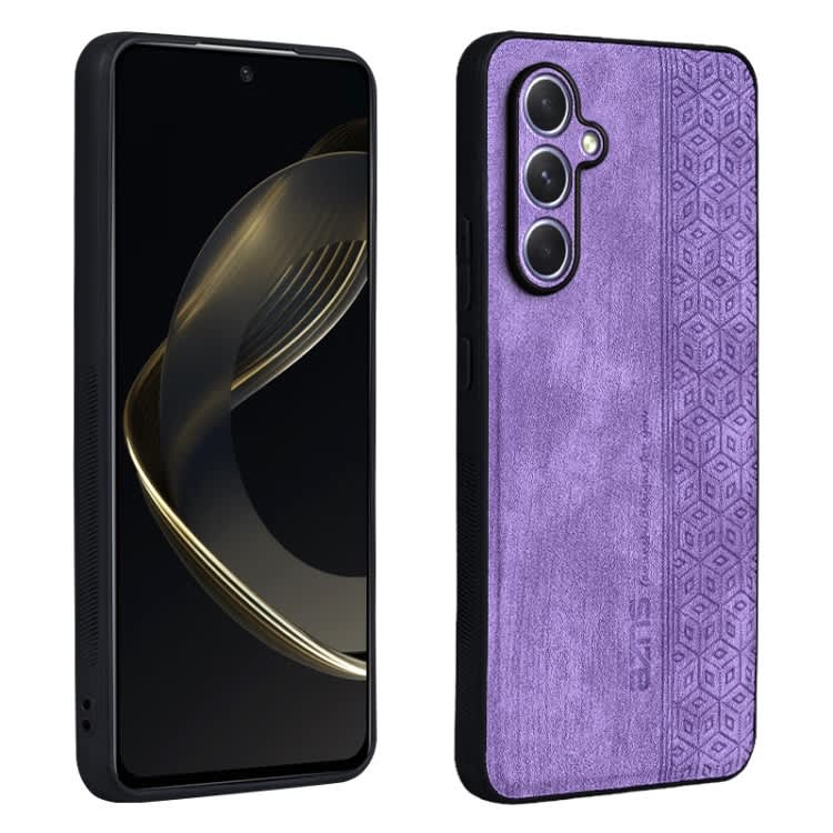 For Samsung Galaxy A55 5G AZNS 3D Embossed Skin Feel Phone Case(Purple)