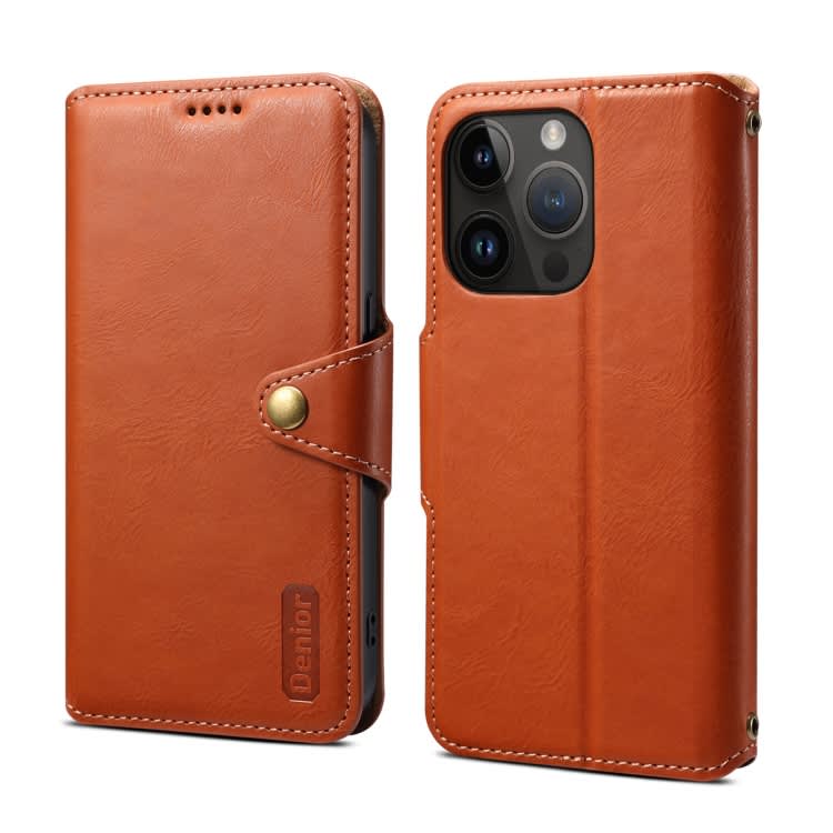 For iPhone 12 Pro Max Denior Cowhide Texture Wallet Style Leather Phone Case(Brown)