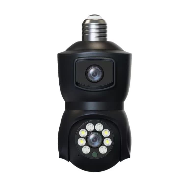 DP41 Bulb-type Dual-lens Motion Tracking Smart Camera Supports Voice Intercom(Black)