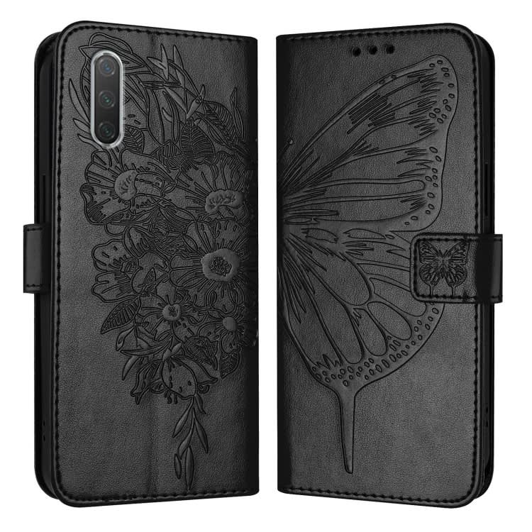For Xiaomi Mi CC9e / Mi A3 Embossed Butterfly Leather Phone Case(Black)