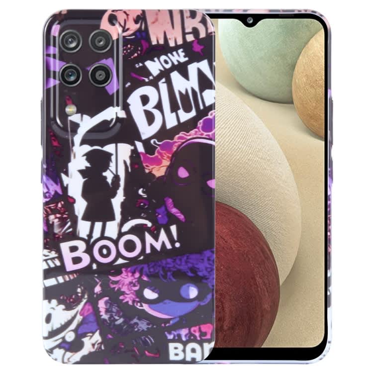 For Samsung Galaxy A12 Painted Pattern Precise Hole PC Phone Case(Comics Umbrella Boy)