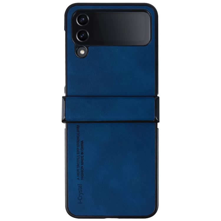 For Samsung Galaxy Z Flip3 5G i.Crystal Lambskin Three-piece Folding Phone Case(Blue)