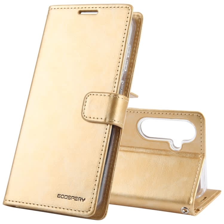 For Samsung Galaxy S24+ 5G GOOSPERY BLUE MOON Crazy Horse Texture Leather Phone Case(Gold)