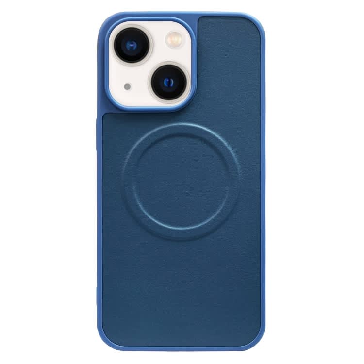 For iPhone 13 2 in 1 MagSafe Magnetic Silicone Leather Phone Case(Blue)