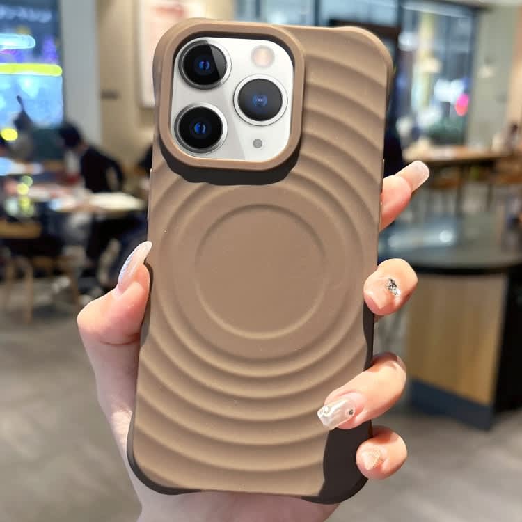 For iPhone 11 Pro Max Ring Texture TPU Phone Case(Khaki)