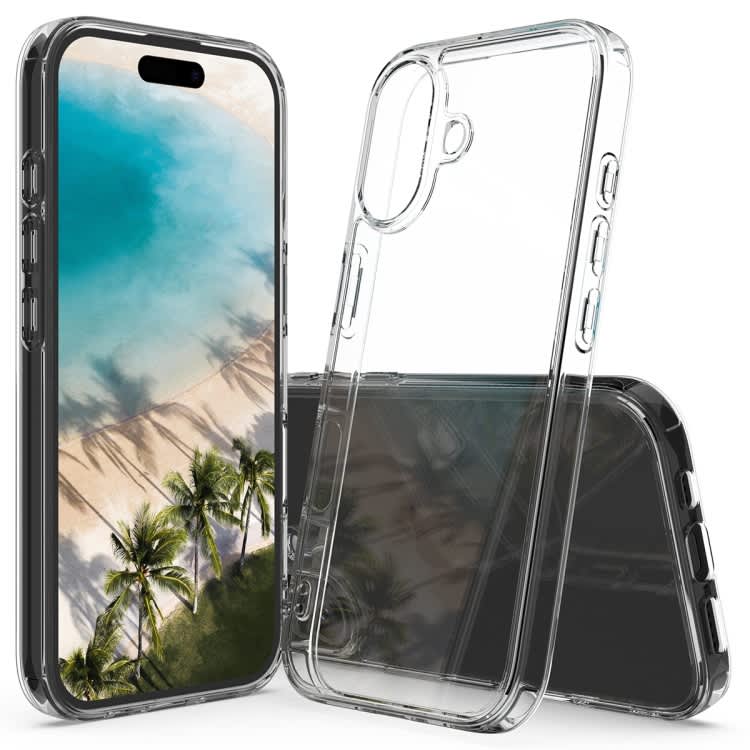 For iPhone 16 Plus Scratchproof Acrylic TPU Phone Case(Transparent)