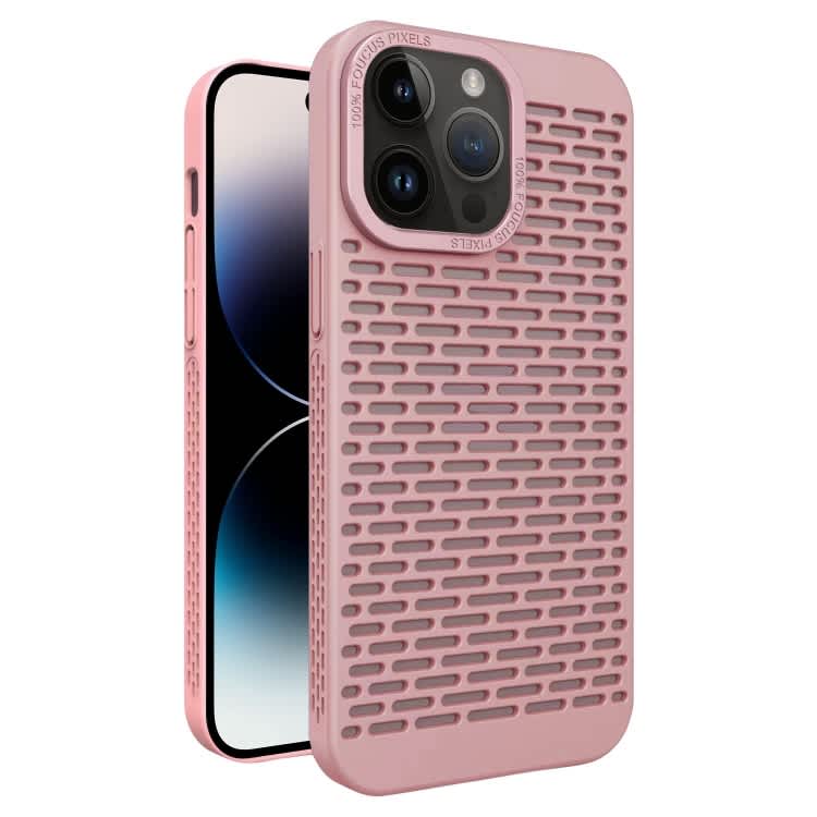 For iPhone 14 Pro Hollow Heat Dissipation TPU Phone Case(Pink)