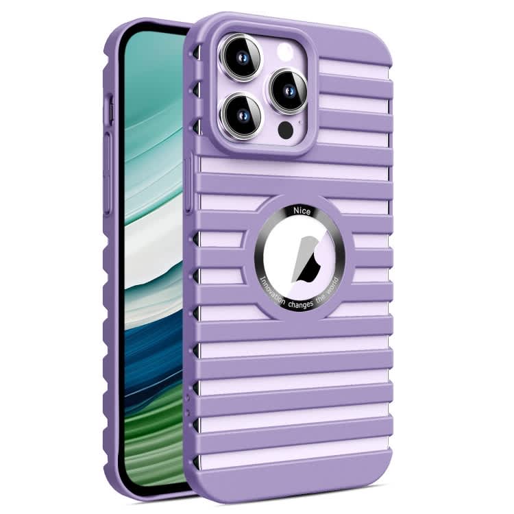 For iPhone 15 Pro Hollow Heat Dissipation MagSafe Magnetic PC Phone Case(Purple)