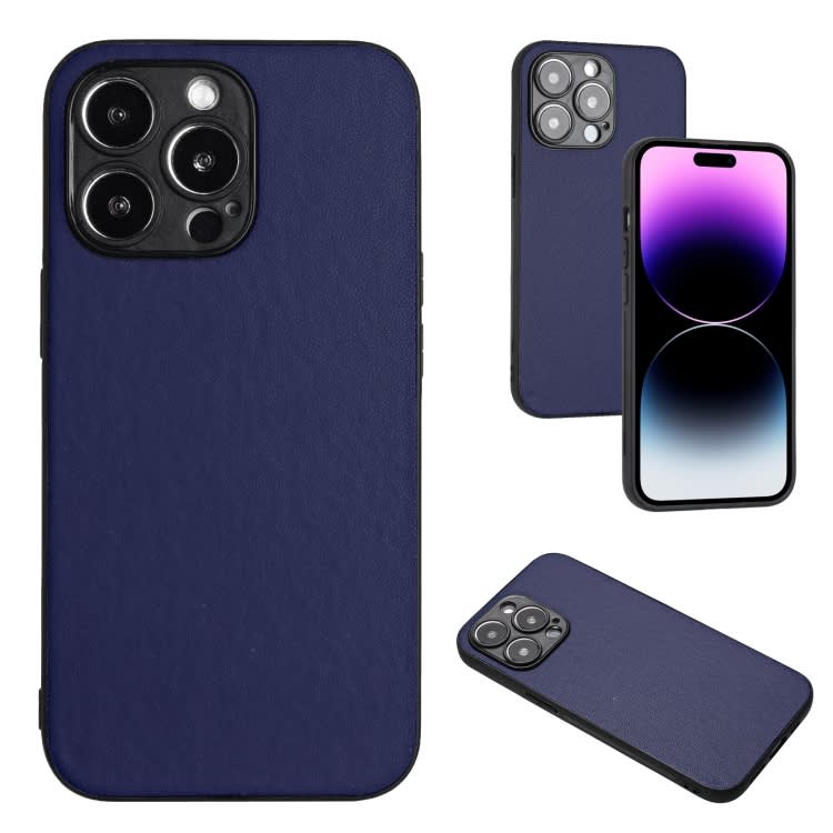 For iPhone 14 Pro R20 Leather Pattern Phone Single Case(Blue)