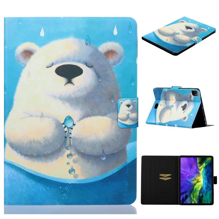 For iPad Pro 11 2024 Voltage Coloured Drawing Smart Leather Tablet Case(Polar Bear)