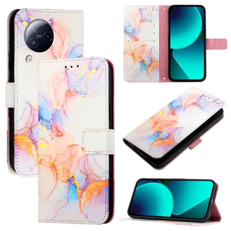 For Xiaomi Civi 3 PT003 Marble Pattern Flip Leather Phone Case(Galaxy Marble White)