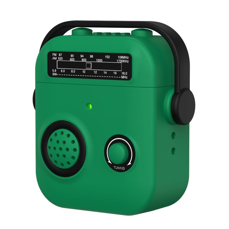 For AirPods 2 / 1 Radio Style Wireless Bluetooth Earphones Shockproof Protective Case(Green)