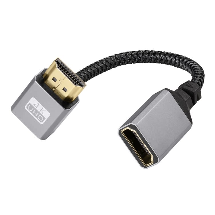 Downward Bend HDMI Male to Female 4K UHD Extension Cable Computer TV Adapter, Length: 20cm