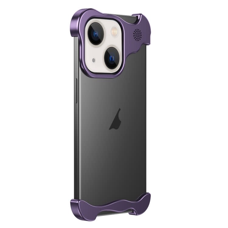 For iPhone 14 Plus Aromatherapy Alloy Frameless Phone Case(Purple)