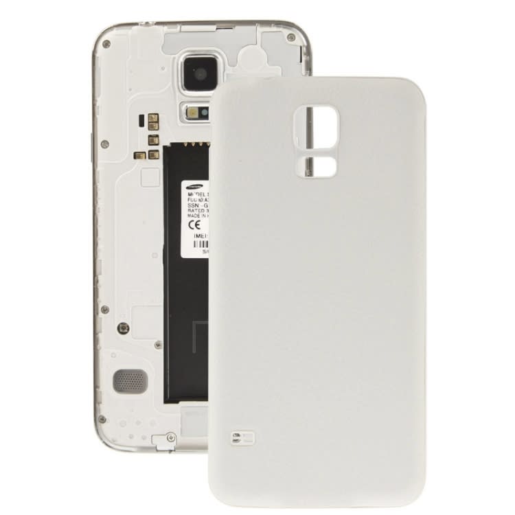 For Galaxy S5 / G900 Litchi Texture Plating Plastic Material  Back Cover (White)