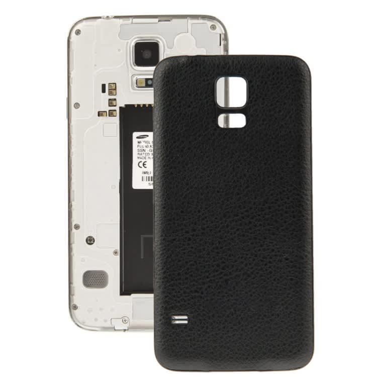 For Galaxy S5 / G900 Litchi Texture Plating Plastic Material  Back Cover (Black)