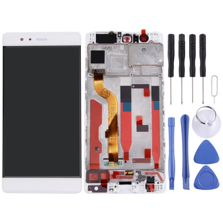 OEM LCD Screen for Huawei P9 Standard Version Digitizer Full Assembly with Frame(White)