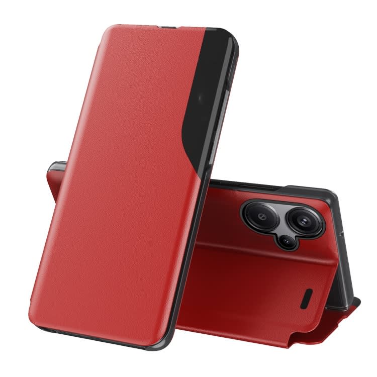 For Xiaomi Redmi Note 13 Pro 4G Attraction Flip Holder Leather Phone Case(Red)
