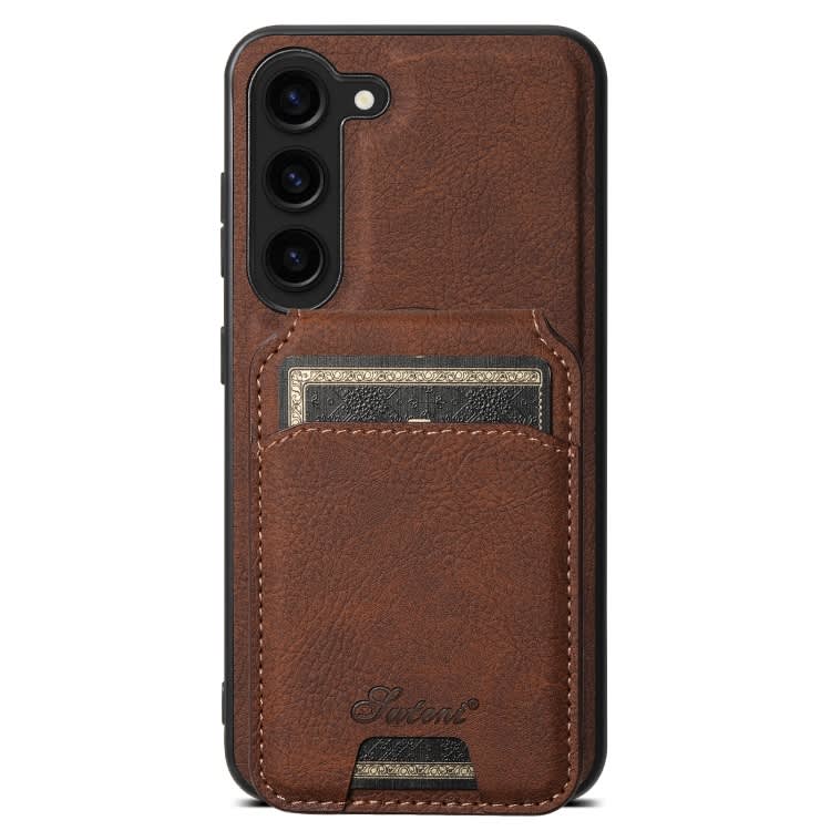 For Samsung Galaxy S24+ 5G Suteni H16 Litchi Texture Leather Detachable Wallet Back Phone Case(Brow