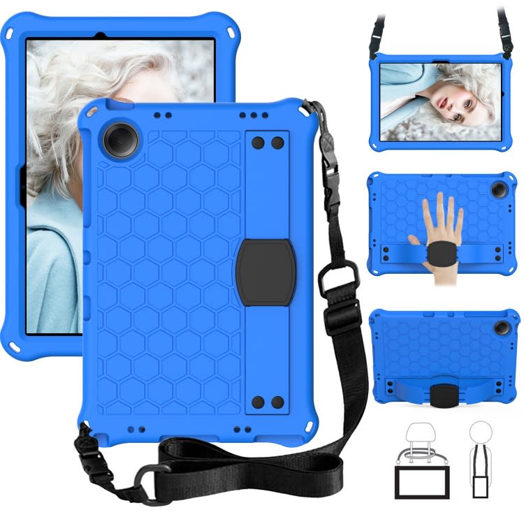For Xiaomi Redmi Pad SE 11 2023 Honeycomb EVA Hybrid PC Tablet Case with Strap(Blue+Black)