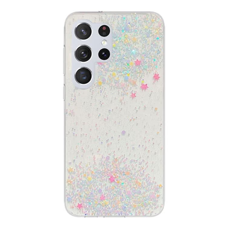 For Samsung Galaxy S21 Ultra 5G Dreamy Star Glitter Epoxy TPU Phone Case(Transparent)