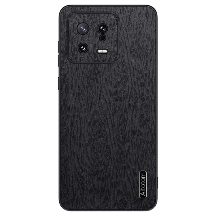 For Xiaomi  13 Tree Bark Leather Shockproof Phone Case(Black)