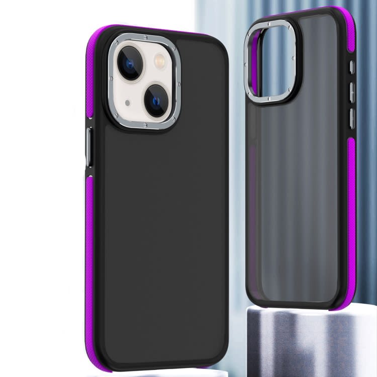 For iPhone 14 Dual-Color Shockproof TPU Phone Case(Purple)