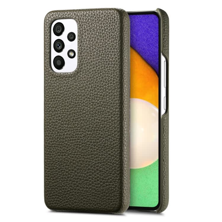 For Samsung Galaxy A52 5G Litchi Oil Edge Leather Back Phone Case(Green)