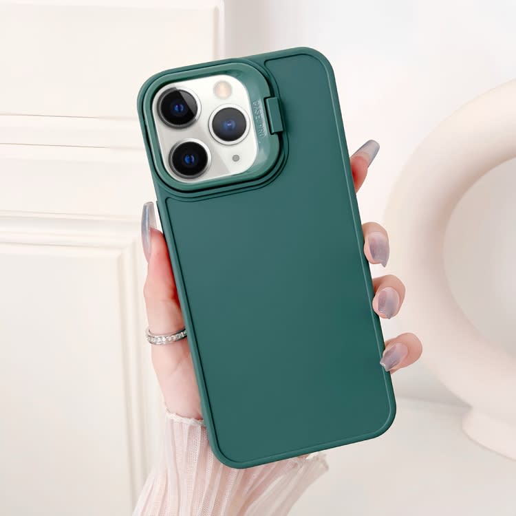 For iPhone 11 Pro Lens Frame Holder Shockproof Phone Case(Green)