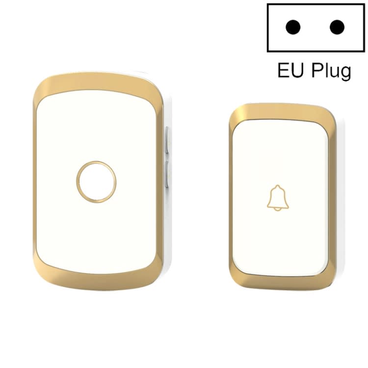 CACAZI A20 Smart Home Wireless Doorbell Digital Music Remote Control Doorbell, Style:EU Plug(Golden)