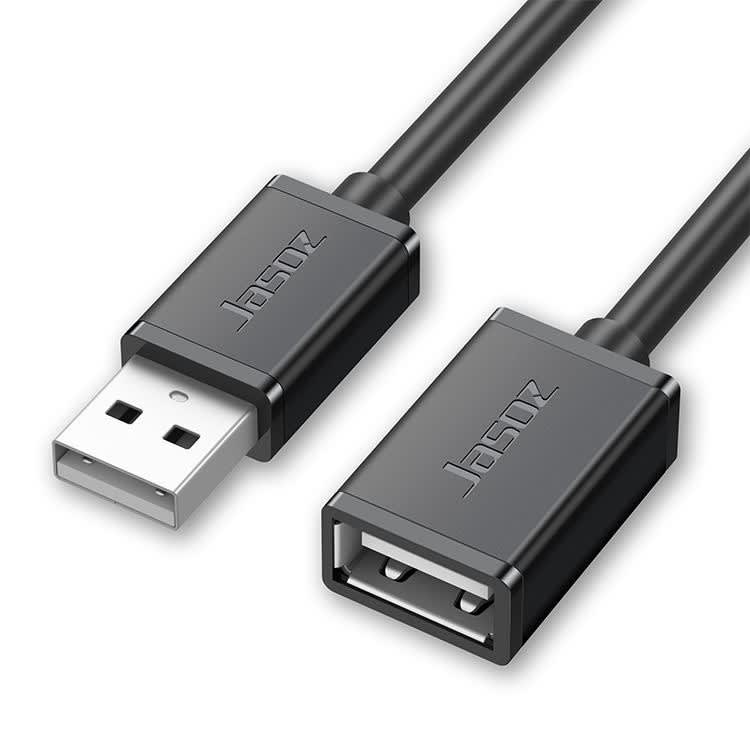 Jasoz USB Male to Female Oxygen-Free Copper Core Extension Data Cable, Colour: Black 1m
