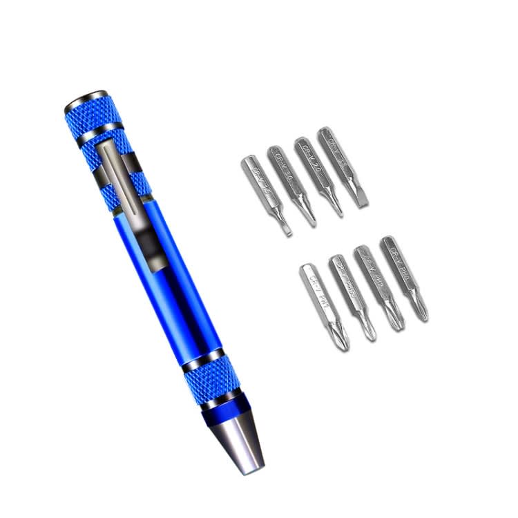 8 In 1 Screwdriver Aluminum Alloy Combination Disassembly Pen Repair Screwdriver(Blue)