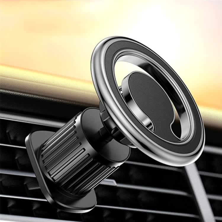 D19 Car Magnetic Mobile Phone Holder Rotatable Metal Navigation Bracket, Spec: Air Outlet (Silver)