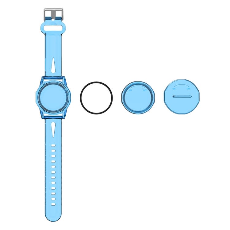 For AirTag PC+TPU Transparent Watch Strap Tracker Protective Case Anti-lost Device Cover, Color: Bl