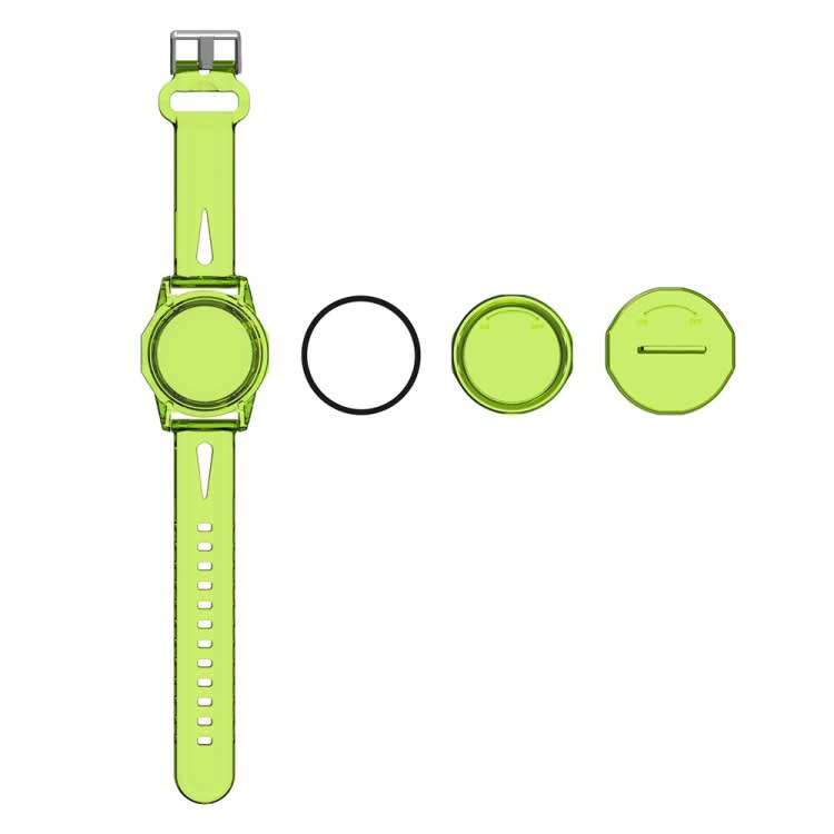 For AirTag PC+TPU Transparent Watch Strap Tracker Protective Case Anti-lost Device Cover, Color: Ye