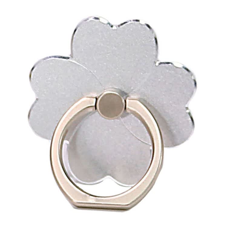 Metal Cell Phone Finger Ring Holder Rotatable Desktop Phone Stand, Color: 4 Leaf Grass Oxidation Si