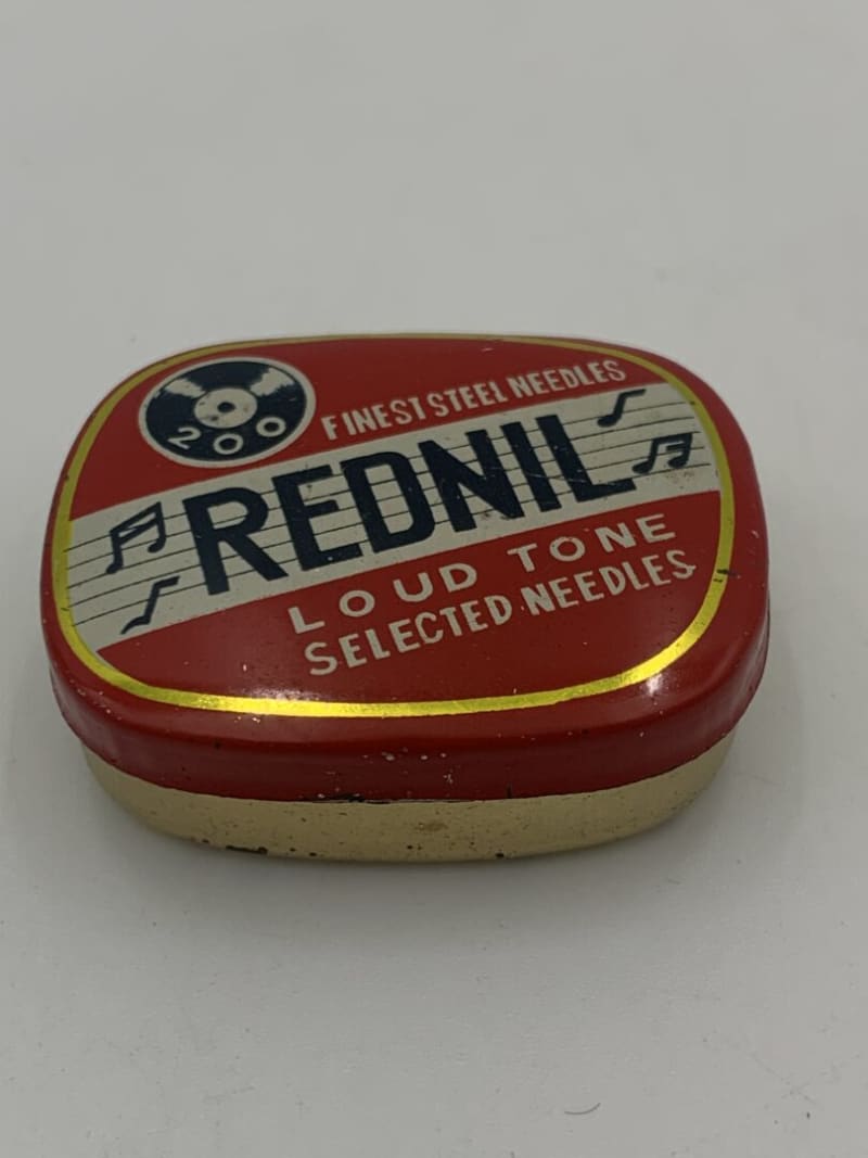 Antique Collectable Record Needle Tin  - Rednil