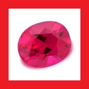 RUBY [Created] - Faceted Rich Red Oval Shape - 0.84cts