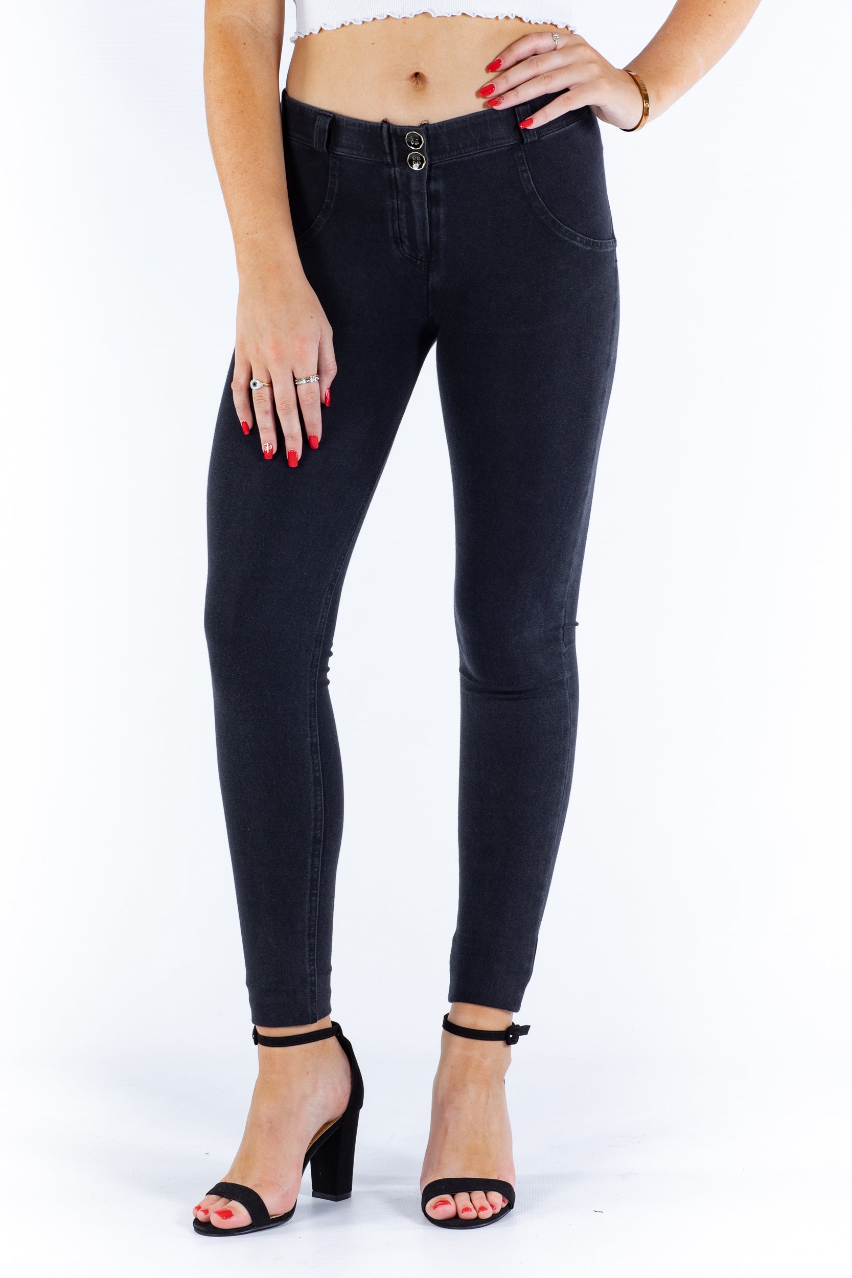 High waist Butt lifting Shaping jeans/Jeggings - Black Wash Black