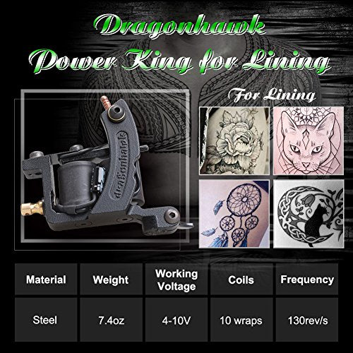 Dragonhawk Complete Tattoo Kit 2pcs Coil Tattoo Machine Tattoo