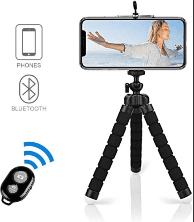Flexible Cell Phone Tripod With Bluetooth Remote Control
