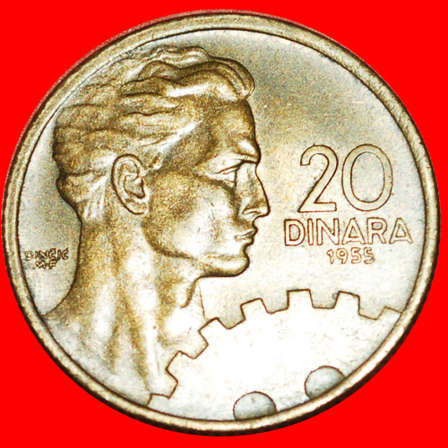 Europe - + YEAR TYPE: YUGOSLAVIA 20 DINAR 1955! · LOW START! · NO ...