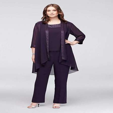 pantsuit davidsbridal pantsuits mrose davids palazzo trouser eggplant